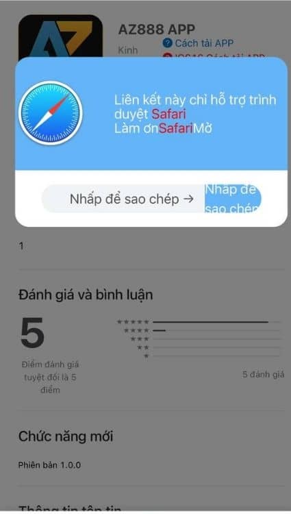 Mở trình duyệt “Safari” và truy cập đường link đã sao chép trước đó