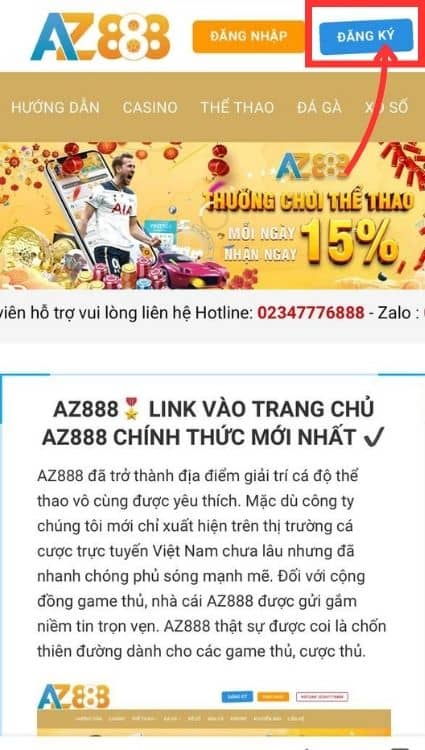 Nhấp vào nút “Đăng Ký”