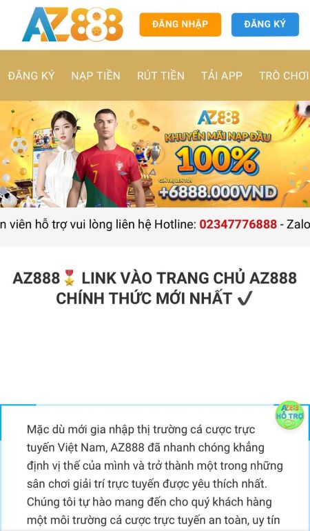 Truy cập vào trang chủ chính thức của nhà cái AZ888