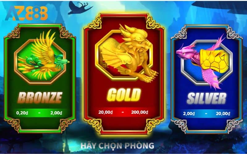 Có 3 phòng chơi trong game bắn cá Thủy Quái