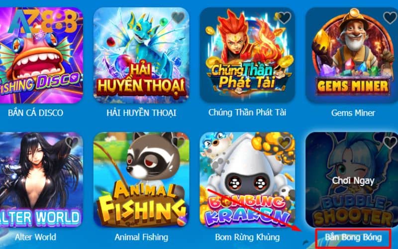 Tìm chọn tựa game bắn bong bóng